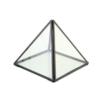 

Pyramid Open Cover Glass Container Display Boxes Crafts Storage Women Lady Jewelry Box