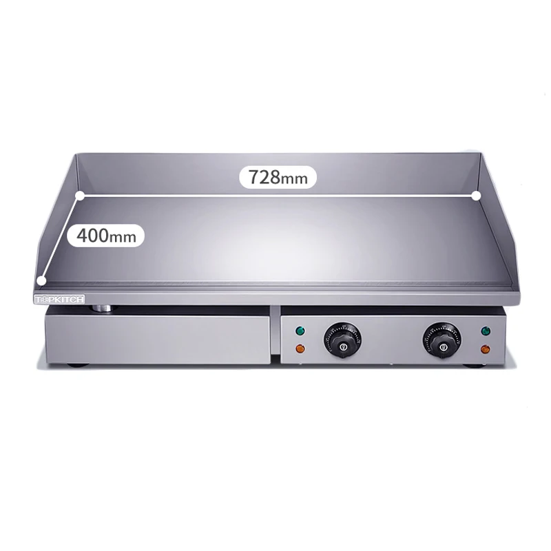 4.4KW Stainless Steel Electric Griddle Countertop Commercial Hot Plate BBQ Grill 220~240V grlha de churrascos bbq brazil electry