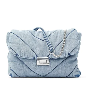 

Denim Small Square Bag Large Capacity Handbag 2020 Fashion Chain Shoulder Bag Soft Crossbody Bags For Women Bolsa de hombro