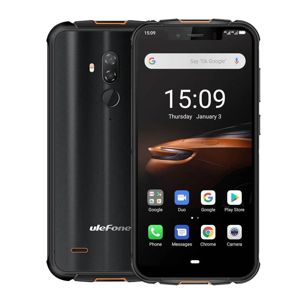 Black Ulefone Armor 5S, IP68, водонепроницаемый, с глобальной полосой, 4G, мобильный телефон, 5,85 '', 4 Гб+ 64 ГБ, Android 9,0, с функцией распознавания лица, беспроводной зарядки, смартфон - Цвет: Black