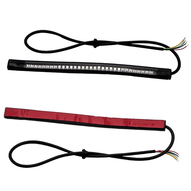 Motorcycle Light Bar Strip Tail Brake Stop Turn Signal License Plate Light Integrated 3528 SMD 48 LED Red Amber Color 