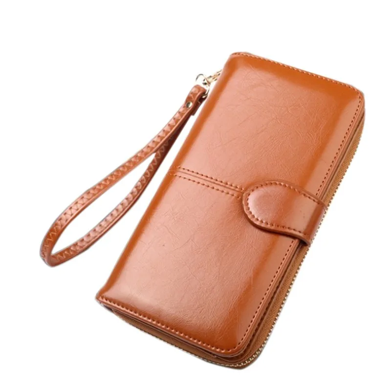 Кошелек из восковой кожи кошелек Carteira Portfel Cartera Mujer для женщин женские кошельки