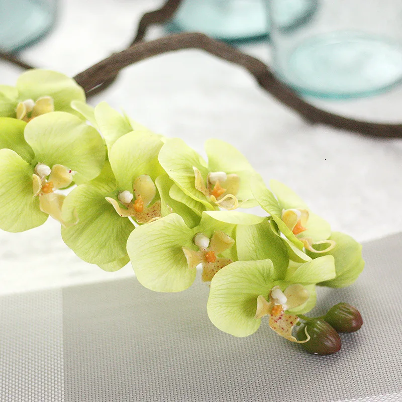 Moth Orchid Feel слишком резиновая имитация искусственного цветка цветок европейский домашний интерьер украшение моделирование Botany Mw18901 - Цвет: green