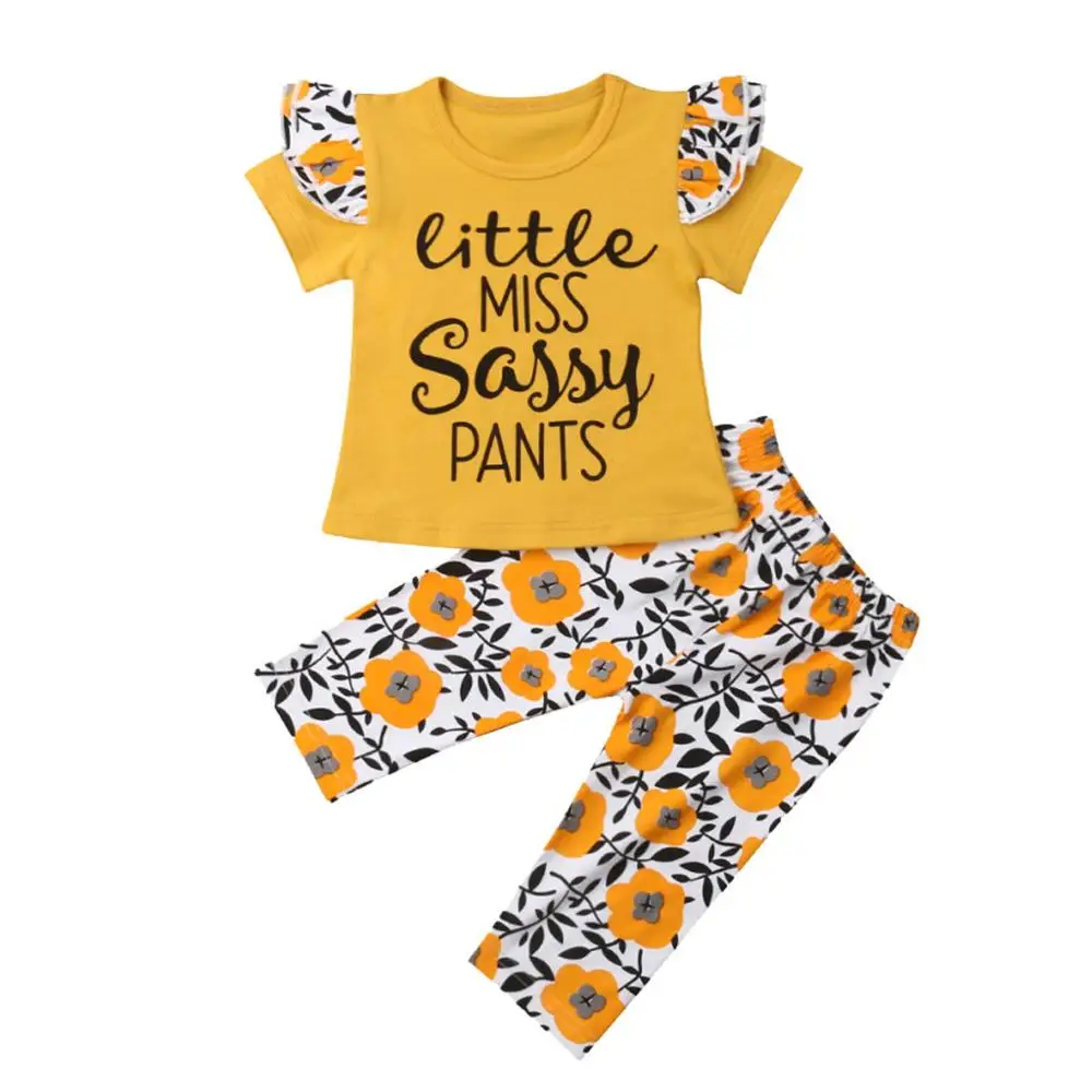 Baby C-Yellow Одежда для новорожденных девочек от 0 до 24 месяцев комбинезон для маленьких девочек+ длинные штаны с цветочным принтом+ повязка на голову осенний комплект из 3 предметов - Цвет: Baby C-Yellow
