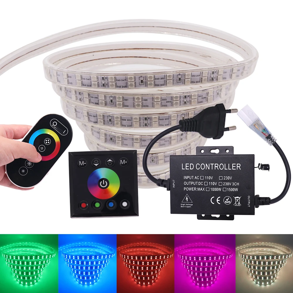 Двухрядный RGB светодиодный светильник 5050 настенный сенсорный пульт
