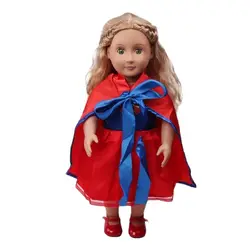 Ensemble Cape et jupe rouge, vêtements pour poupée nouveau né fille américaine, accessoires, 18 pouces (46cm) 