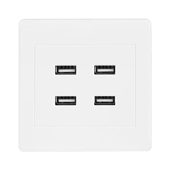

4 USB Ports DC 5V Home Office Electric Wall Mounted Power Socket Charger Outlet Charger Outlet 110~250V Drop Shipping