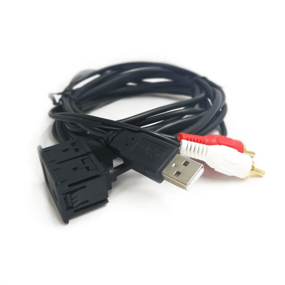 Автомобильный AUX USB аудио адаптер кабель 2RCA 100 см Замена для Benz Mercedes BMW Audi Skoda|Кабели