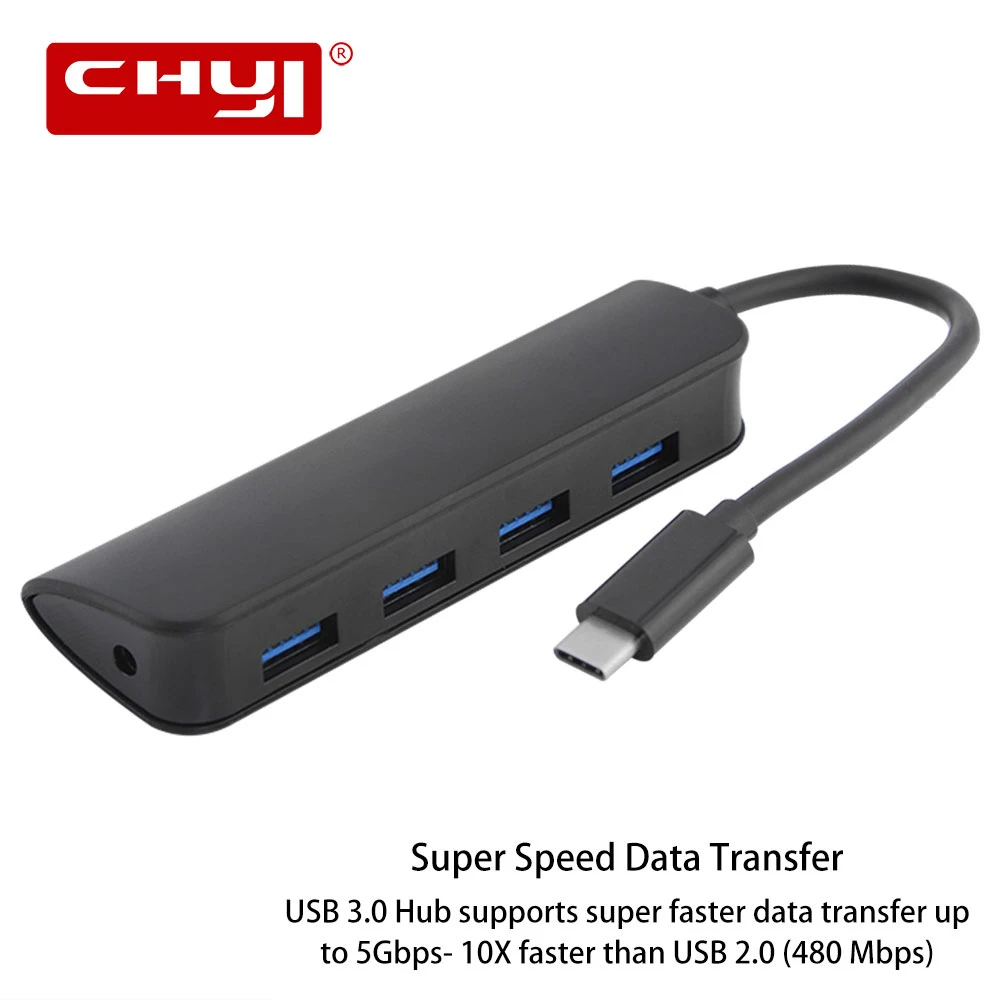 Тип C 4 порта Usb 3 0 концентратор c адаптер мульти Usb3.0 хаб сплиттер супер скорость