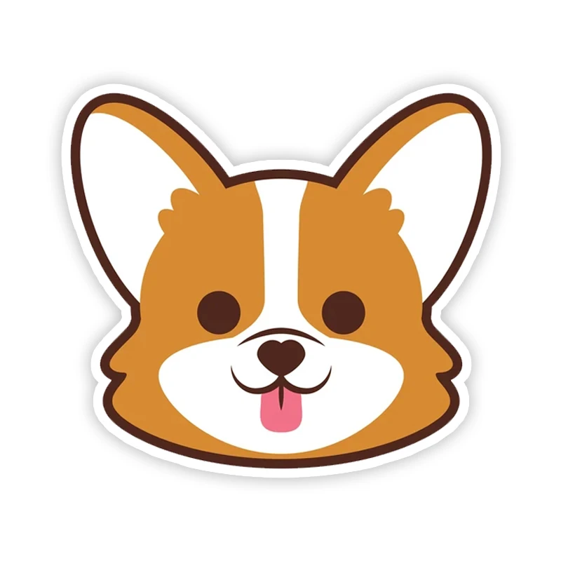 

A-0830 Corgi Head Cute Dog самоклеящиеся наклейки PVC Auto мотоциклетные солнцезащитные водонепроницаемые индивидуальные автомобильные наклейки на лобовое стекло