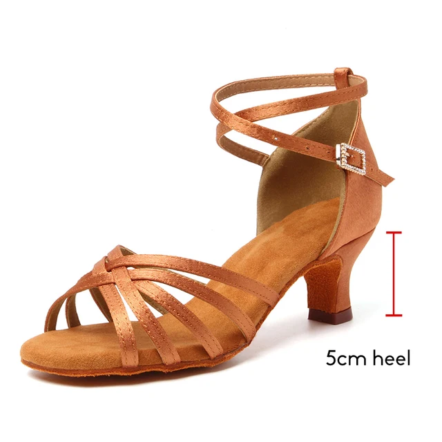 SWDZM Women Latin Dance Shoes Suede Soles Ballroom Tango Indood Dancing Shoes Cuban Heels Party High Heel Dance Shoes Wholesale Indoor 5cm
