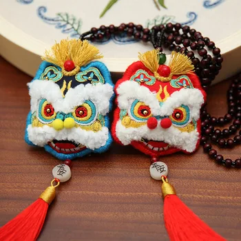 

Chinese Dragon DIY Embroidery Necklace Kit of Car Pendant Pattern Printed Cross Stitch Needlework Handmade Sewing Art Home Decor