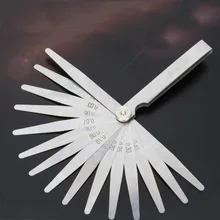 Метрическая система мер Feeler Gauge 0,02-1 мм разъем из Нержавеющей Стали Измеритель зазора 17 лезвие измеритель зазора один кусок сито измерительный инструмент