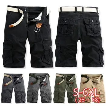 

2020 Summer Men's Overalls Shorts Men's Outdoor Sports Multi-pocket Solid Color Cropped Shorts