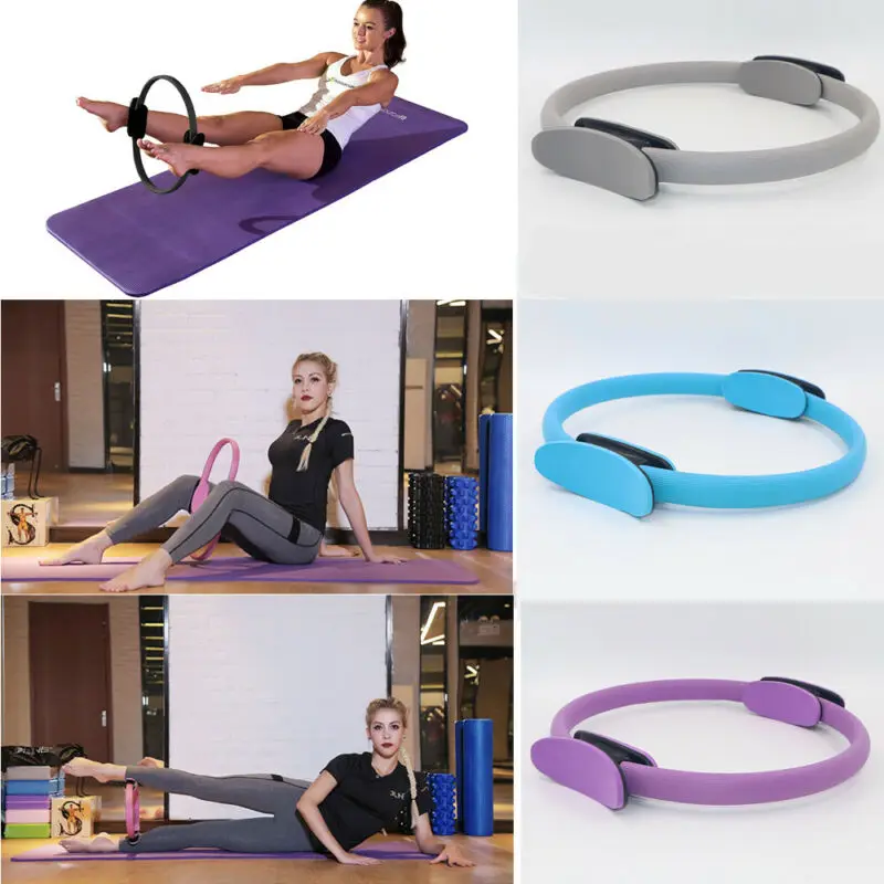 Dual Grip Pilates Ring Yoga Circle Muscle Exercise Fitness Body Trainer Tool 