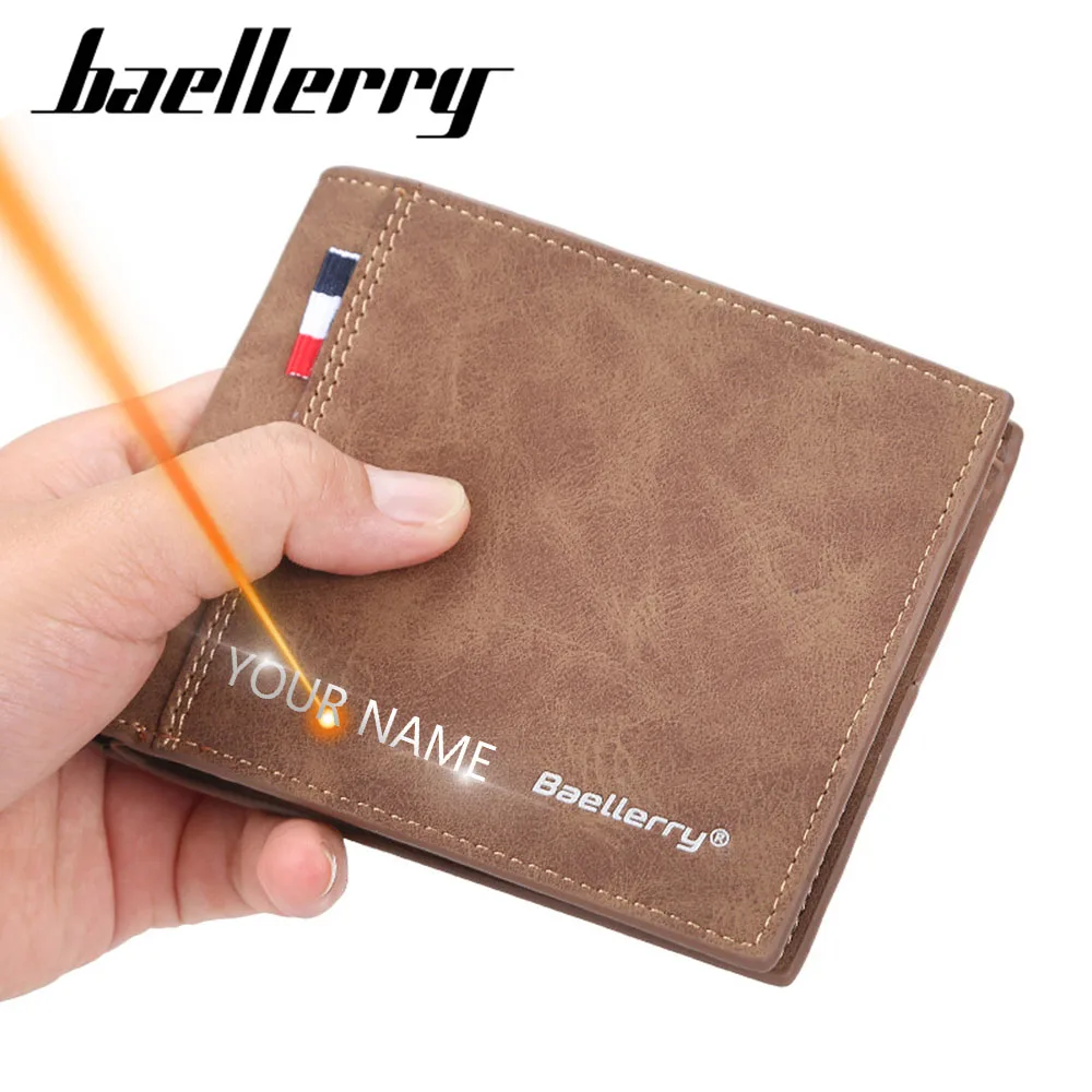 Billeteras personalizadas para hombre, billetera masculina de PU con grabado de nombre y ranuras para tarjetas, monedero de alta calidad, a la moda - Maletas y bolsas