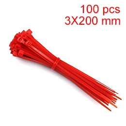 100 шт./упак. 3*200 мм в ширину 3 мм заводские стандартные многоцветные самоблокирующиеся пластиковые нейлоновые кабельные стяжки - Цвет: red