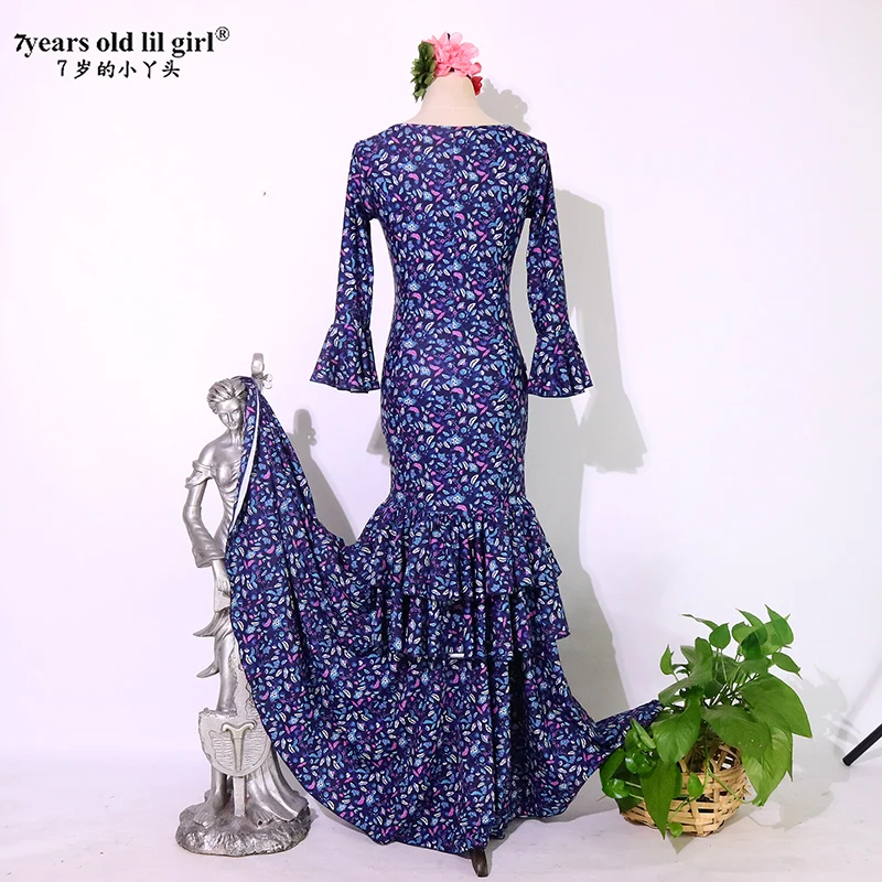 Ballet Spanish Flamenco Dancer Red Chiffon Backless Ruffle Dress - Main Image