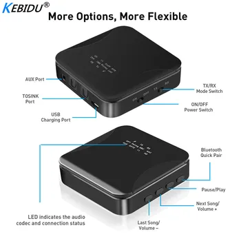 

New Bluetooth 5.0 Transmitter Receiver APTX HD LL Bt Audio Music Wireless Adapter 3.5mm AUX Jack SPDIF RCA for TV PC Car