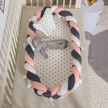 

50*90cm Portable Baby Nest Crib Nursery Travel Folding Baby Bed Infant Toddler Nest Handmade Bumper Cradle Babies Cot Bassinet