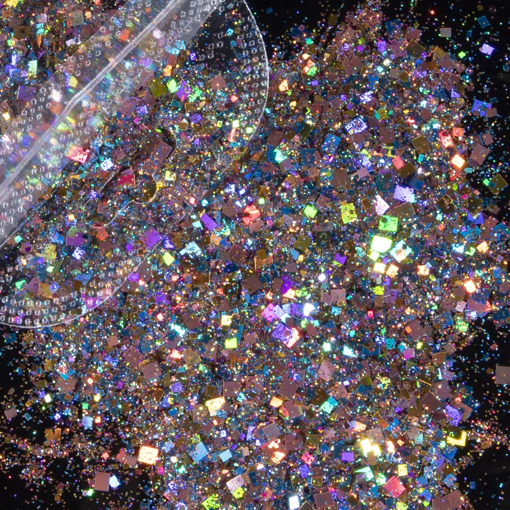 1 Bag Glitter Nail Art Sequins Holographic Rectangle Mix Shape Hexagon Manicure Nails Art Decorations Makeup Face Powder Flakes nail powder nail glitter nail decoration nail decorations nail flakes