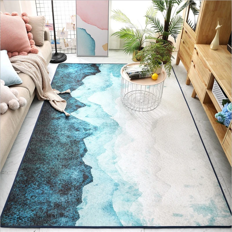 Ковры для гостиной, скандинавский светильник, роскошные безволосые ковры для спальни, водонепроницаемые Нескользящие напольные коврики, коврики для детской комнаты