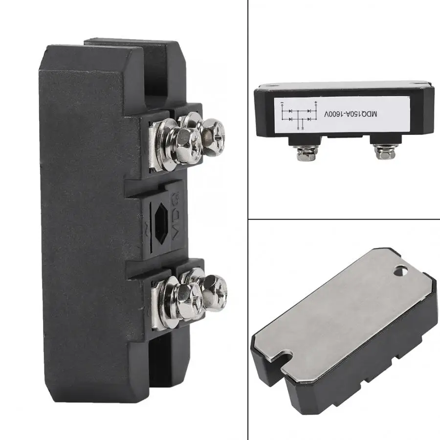 MDQ150A/1600V черный однофазный диодный мост выпрямитель 150A Amp Высокая мощность 2500VAC
