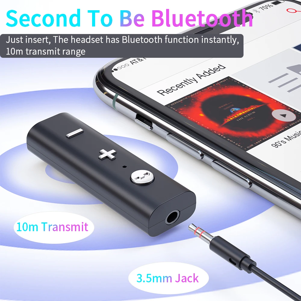 Bluetooth 5 0 Receiver For 3 5mm Jack Earphone Wireless Adapter Bluetooth Aux Audio Music Transmitter For Headphone