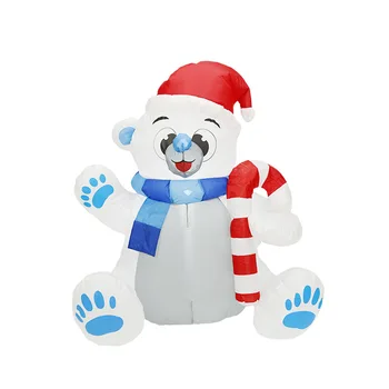 

4 Ft Christmas Inflatables Christmas Bear with LED Lights Christmas Outdoor Yard Decoration