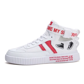 

Trend Creative Wild Casual Canvas Shoes High-top Lightweight Running Shoes Chinese Alphabet Pattern Lace-up Sneakers Men
