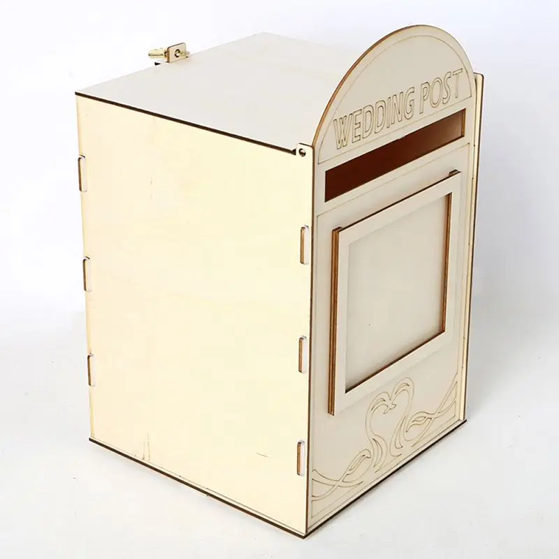 DIY деревянный Свадебный почтовый ящик с замком, подарочная карта, держатель для хранения сообщений, приём для детского душа, юбилей, декор для вечеринки в честь Дня Рождения