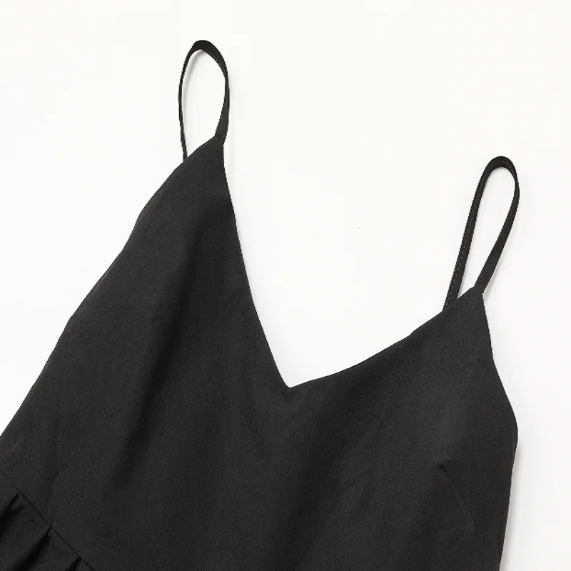 Korean autumn dress waist slimming suspender dress back strap 2020