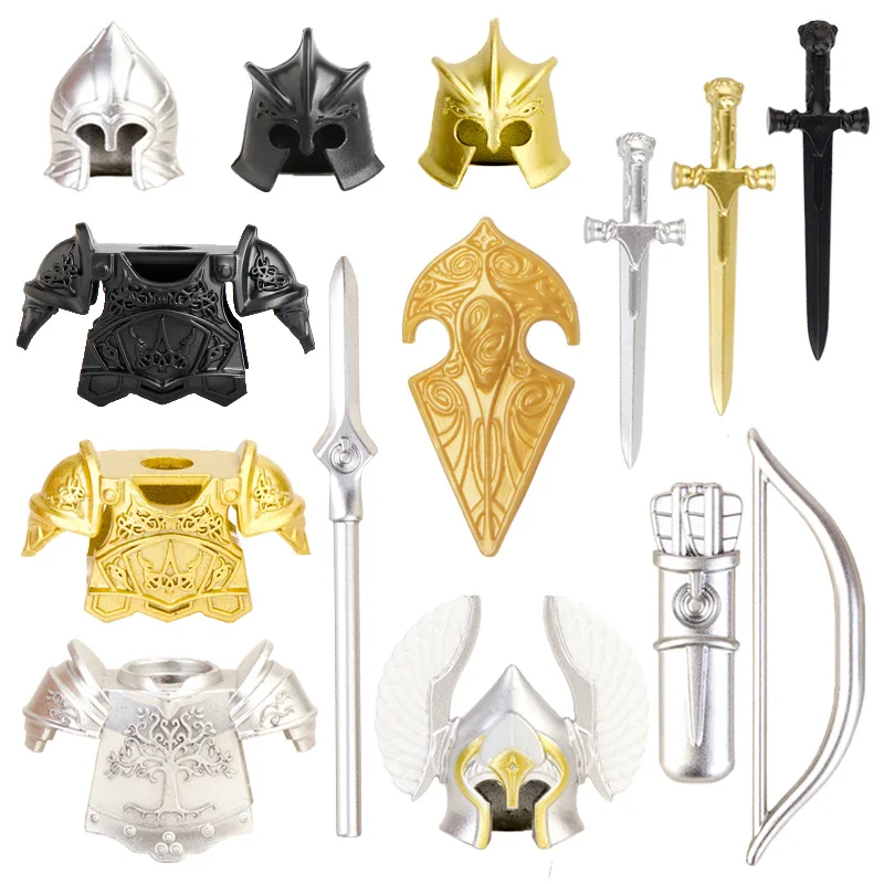 

Оружие солдатика Гондора, мини-кукла 4 см, мечи, броня, шлемы, блоки MOC, игрушки-кирпичи, детские персонажи