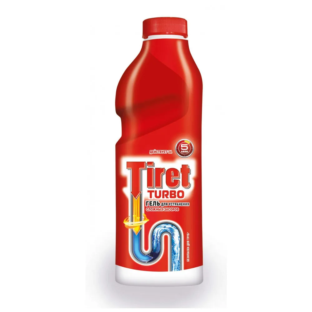 Гель для удаления засоров в канализационных трубах «Turbo» Tiret, 1 л