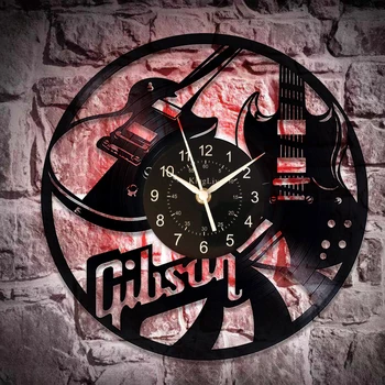 

Gibson Handmade Music Wall Clock 12 Inch Gibson Guitar Birthday Gift Idea for Man and Woman Music Original Home Decor Music Gift
