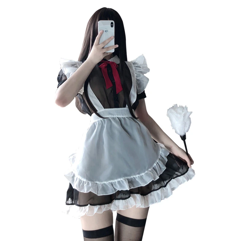 Women Girls Lolita Uniform Outfits Halloween Roleplay Costumes Maid Dress Cosplay Sexy Lingerie Late Night French Maid Costume women lingerie women lingerie set women cosplay costume