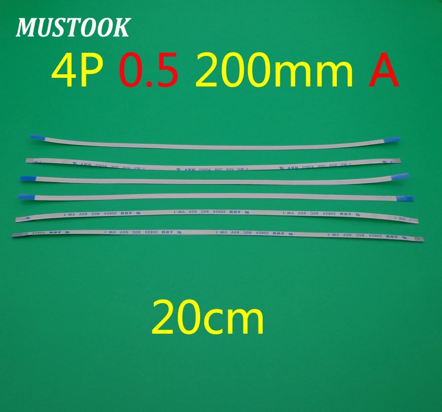 50Pcs/Lot FFC Cable 200mm Length Forward 4 Pins 0.5mm Pitch 4PIN PIN Ribbon Flat | Мобильные телефоны и аксессуары