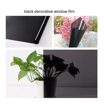 

SUNICE Black Grey Decoration Window Film Privacy Room Darkening Opaque Window Tint Light Blocking Self-adhesive for Home Office