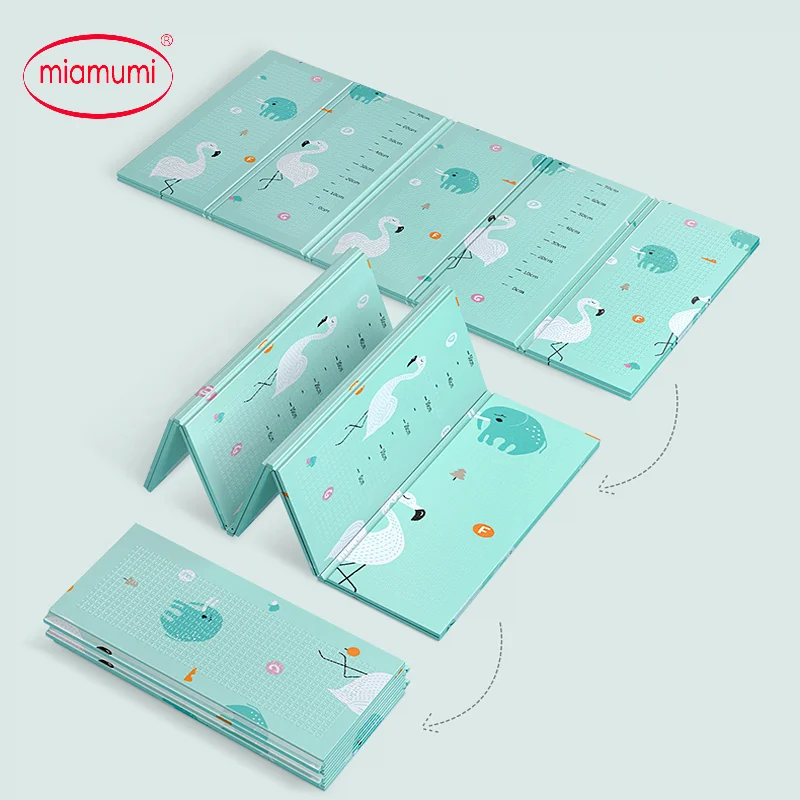 Складывающийся игровой коврик Miamumi с изображением животных алфавита, игровой коврик для малышей, одеяло для ползания, Складывающийся коврик, утолщенные коврики 1,5 см