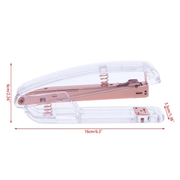

Fashion Rose Gold Stapler Acrylic Metal 24/6 26/6 Practical Manual Staplers Tool
