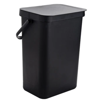 

Bathroom Wall Mounted Trash Can Kitchen Waste Bin Living Room Dustbin Toilet Trash Cans Bedroom Garbage Bucket-Black