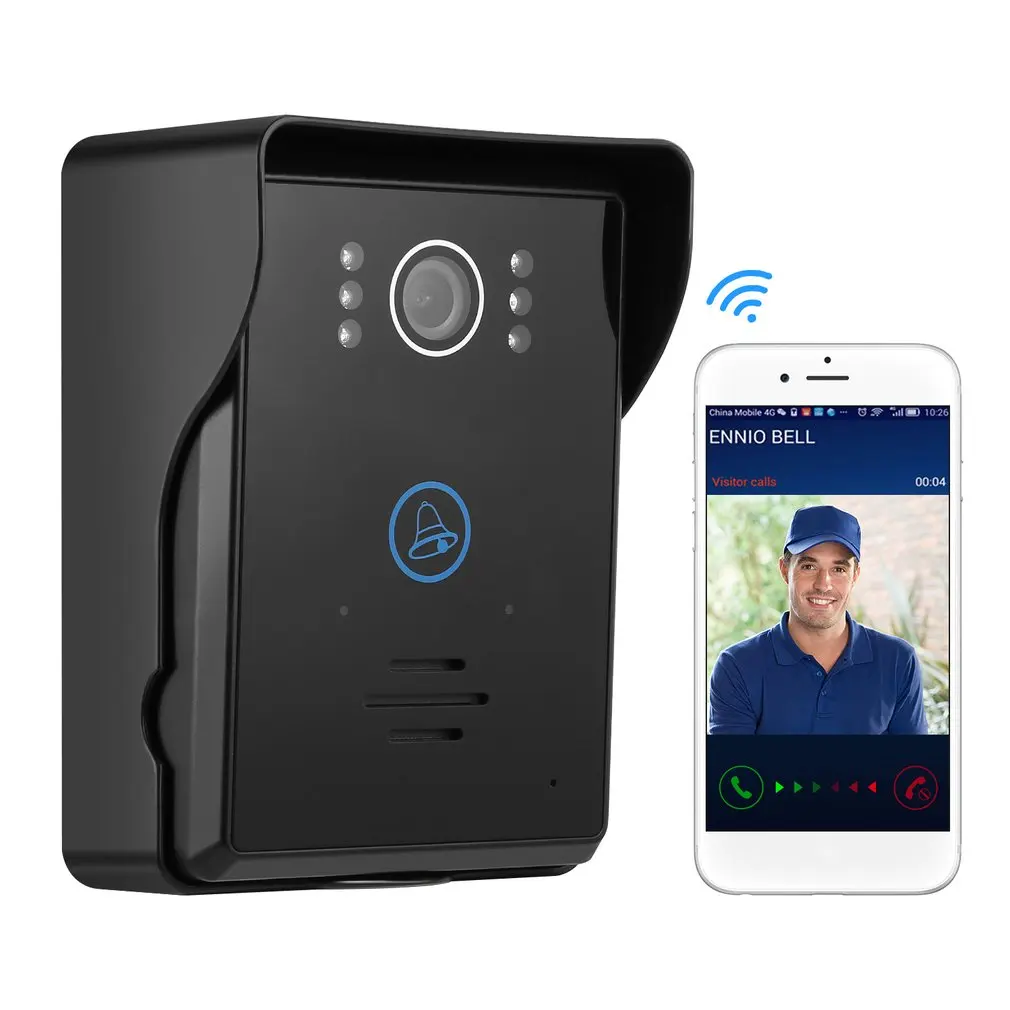 

Touch Key Motion Detection Video Eye Doorbell Intercom with 2 Dingdong Doorbells ios/Android App Support Wifi Video Door Phone