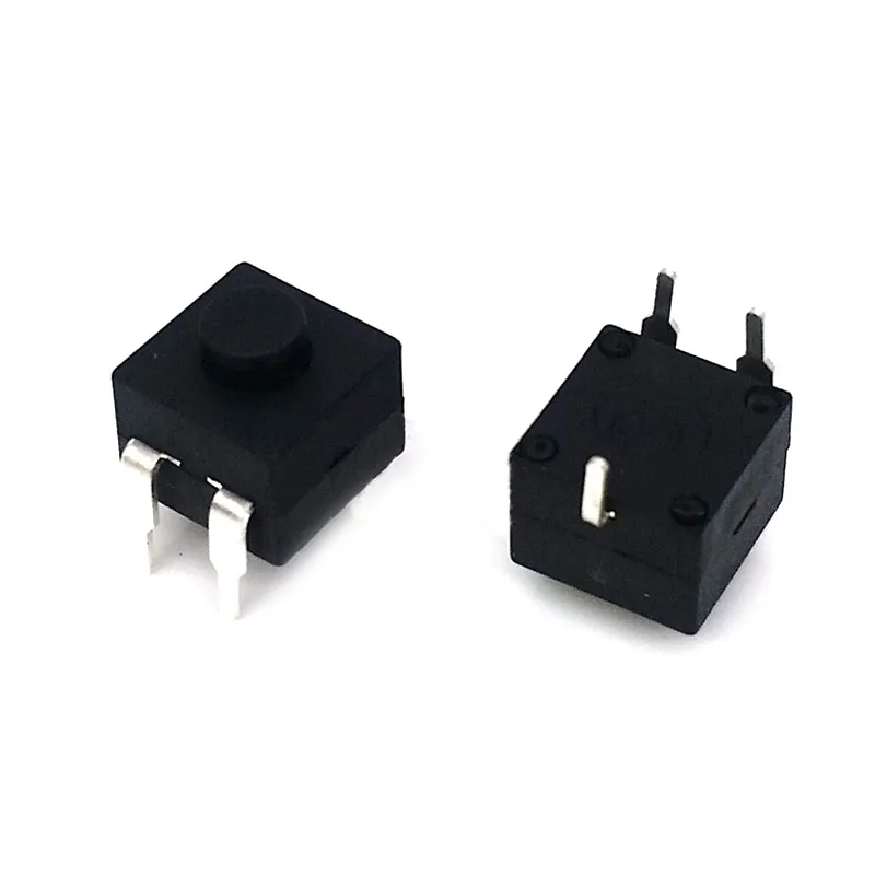 

Strong Flashlight Switch 8*8*8.4 Small Micro Self-Locking Power Switch Two On And One Off Black 3 Pins
