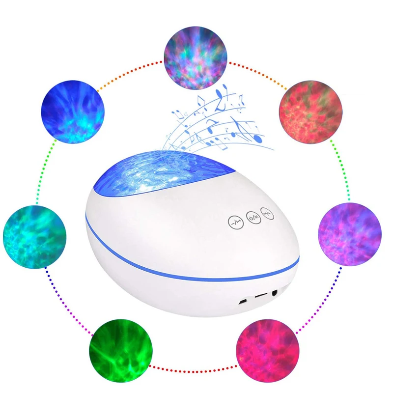 

Ocean Wave Colorful Night Light Projector with Bluetooth