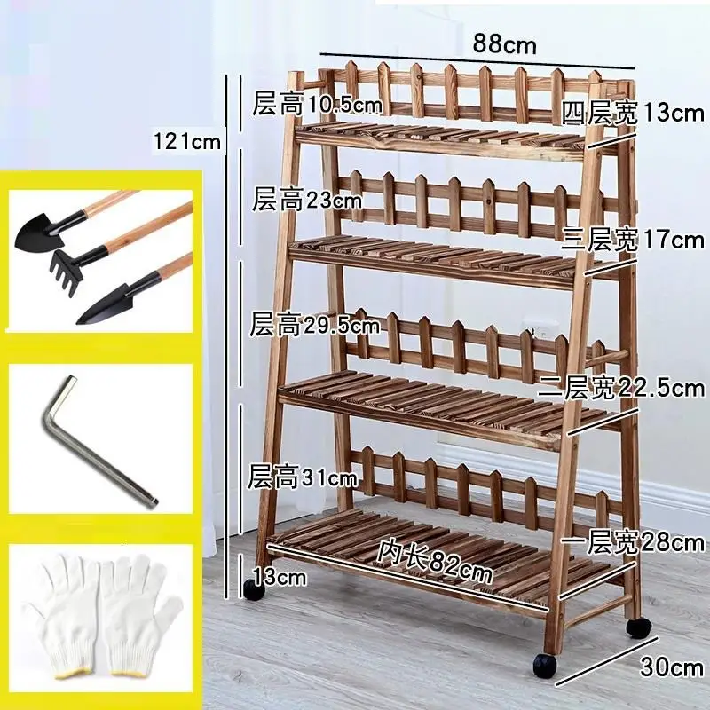 Number 8 Деревянный Варанда Terraza Etagere Планте Estante Para Flores садовые полки для растений Dekoration балкон полка открытый цветок стенд - Цвет: Number 8