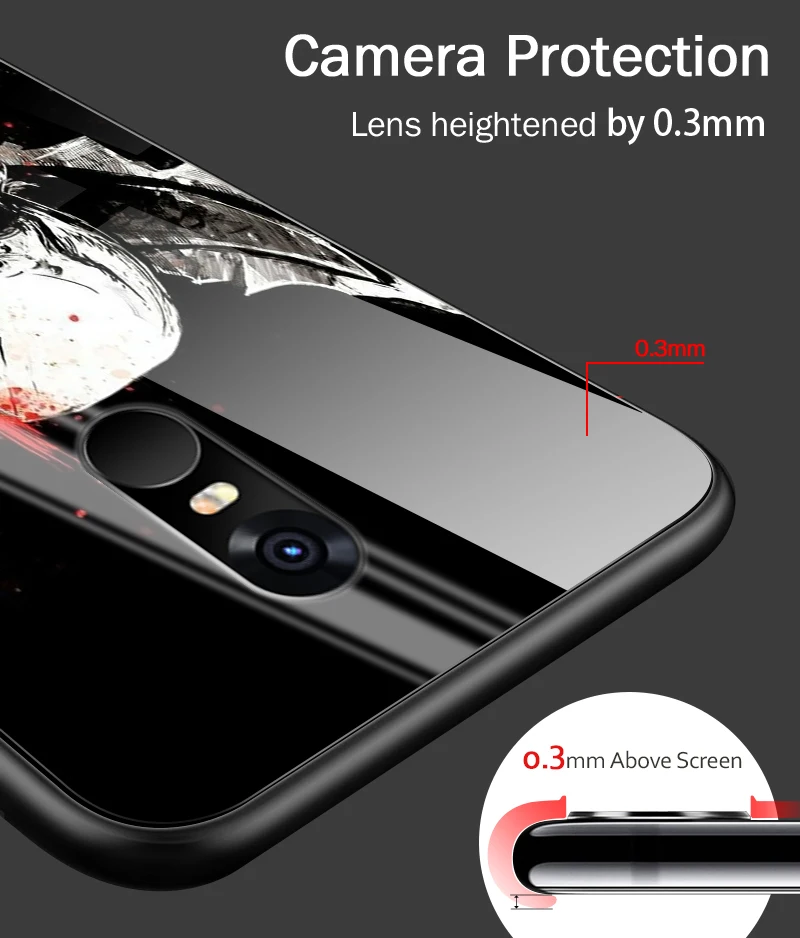 for Xiaomi 5X 6X 8 9 SE A1 A2 Lite Anti Knock Tempered Glass Cover for Redmi Note 4X 5A 6 7 Pro Prime Luxury Fashion Hard Case