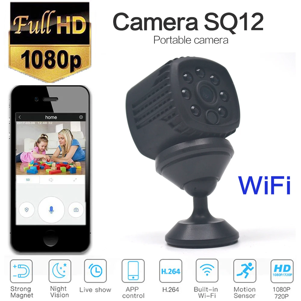 

Wifi Mini Camera Night Vision Camcorder HD Video Remote Micro IP Cam Built-in Battery Baby Monitor Support Hidden TF Card 128G