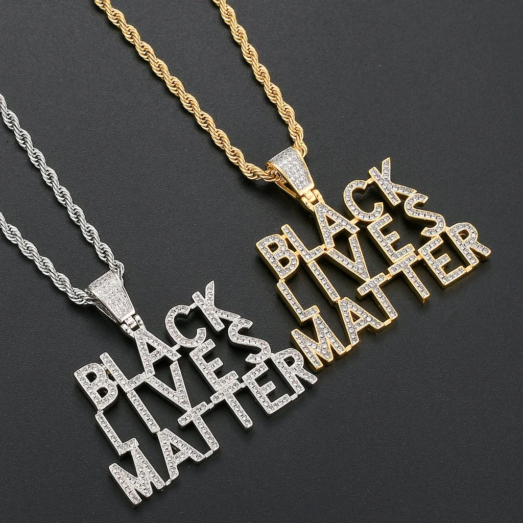 

Rock Iced Out Bling Bling Letters Pendant Necklace Mirco Pave Prong Setting Men Women Female Male Fashion Hip Hop Jewelry BP170