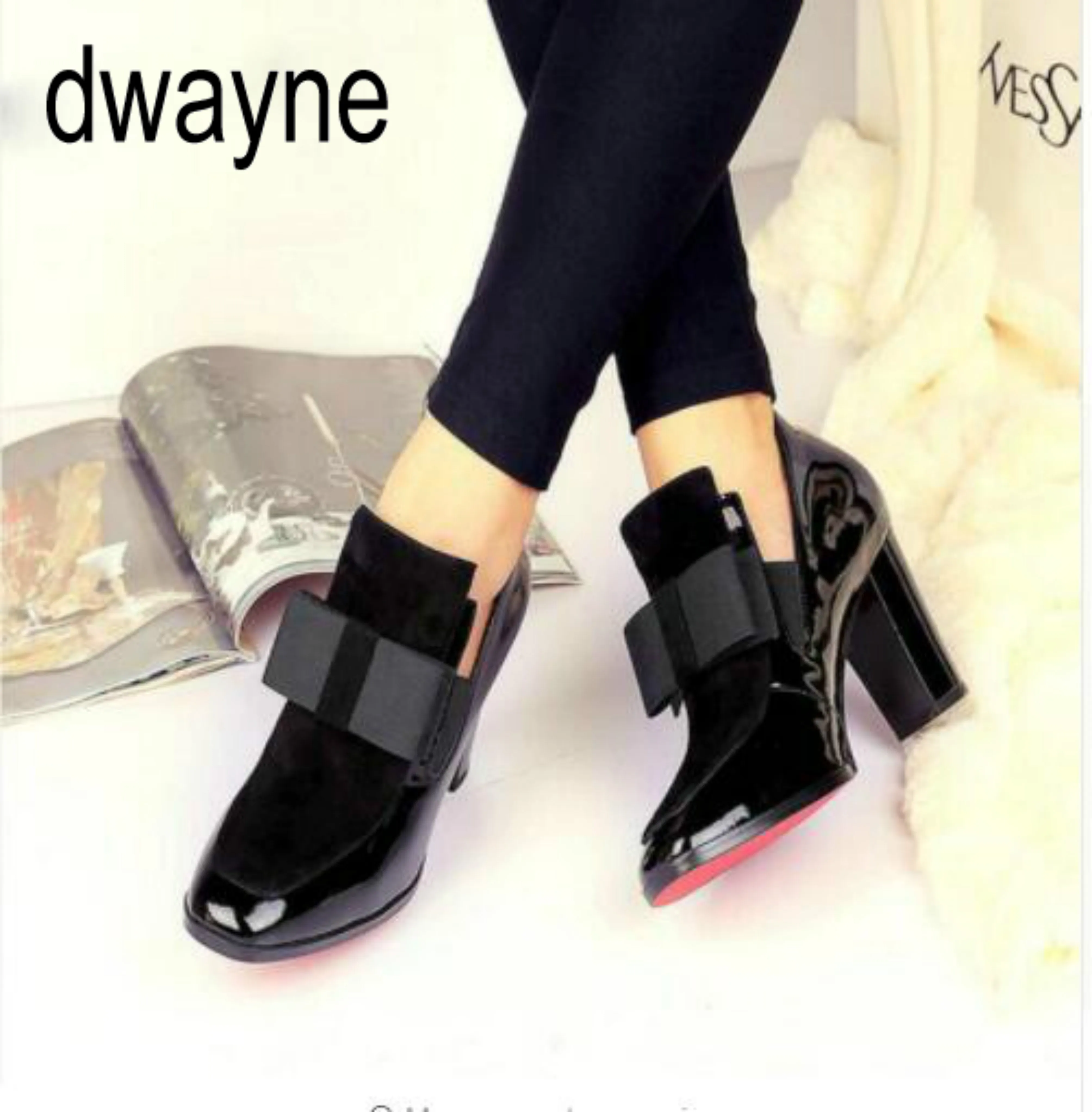 black high heels with red bottom