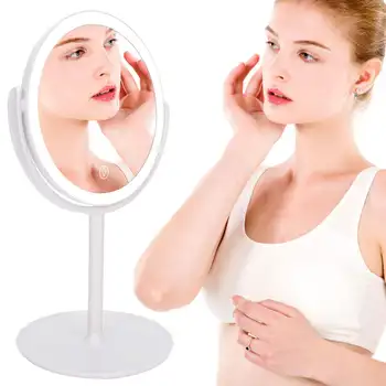 

LED Light Makeup Mirror 360 Degrees Rotational USB Touches Switch Cosmetic Mirror White Makeup Tools